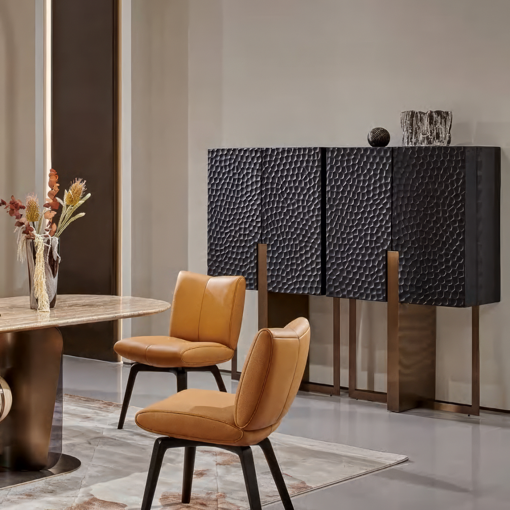 ELDORIA буфет из рельефного черного дерева