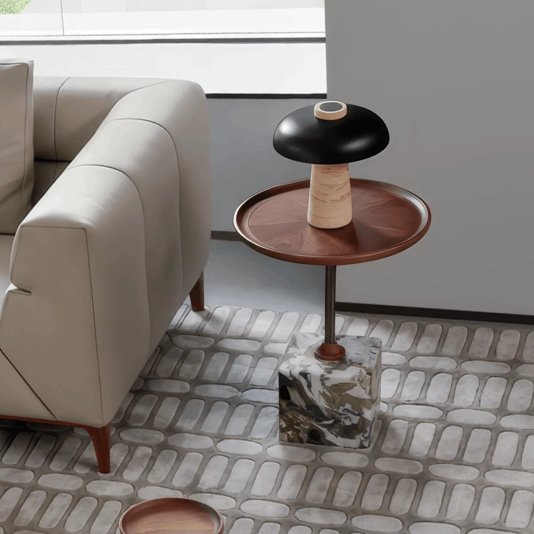 EMPERIAL GEN кофейный столик с ножкой из натурального мрамора