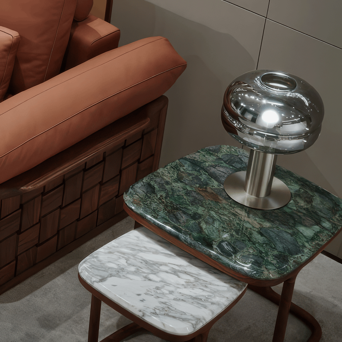 ZEPHIR стол кофейный с мраморной столешницей