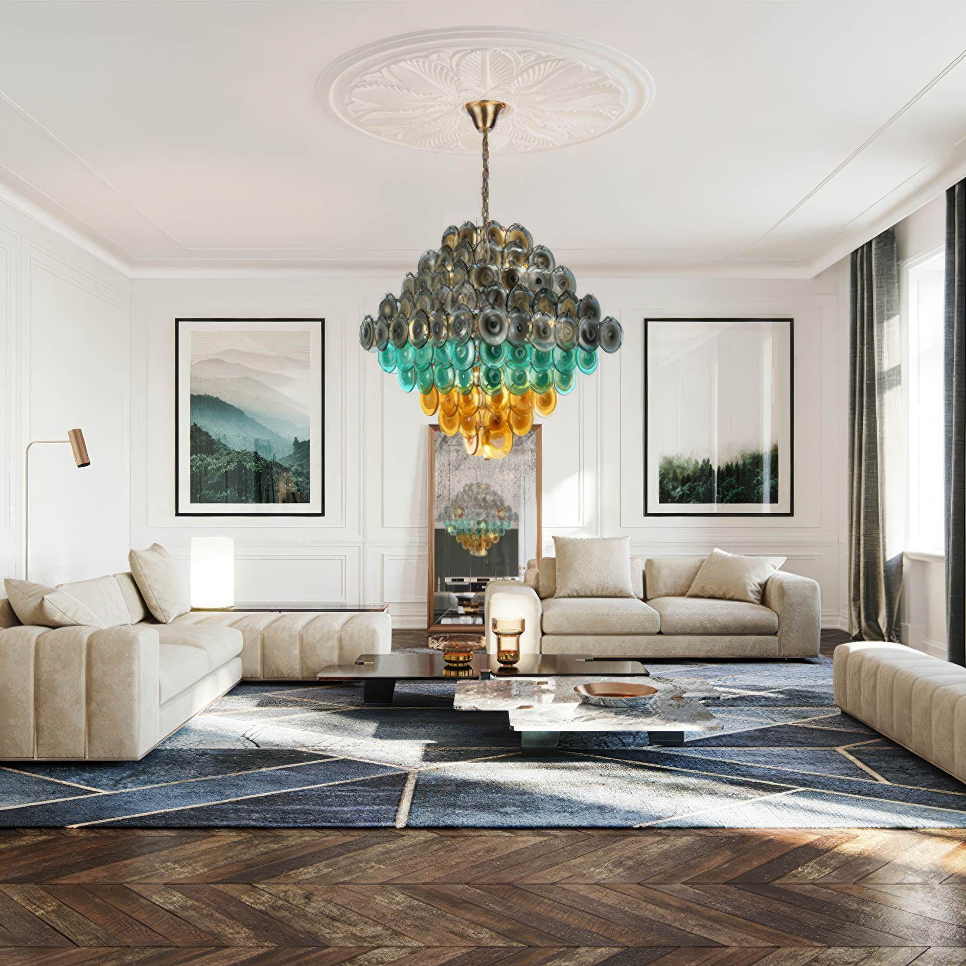 TOKENS CASCADE люстра ромбовидная L