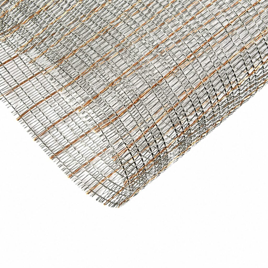 Textile Veil — Silver Copper Mesh