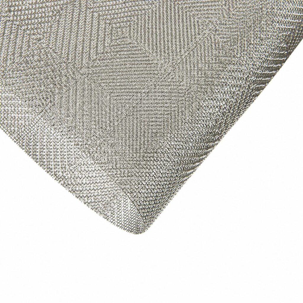 Textile Veil — Silver Geometric Pattern