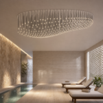 Световая инсталляция Linea Cascade в wellness-пространстве