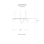 Lasso MLTD3139 — размерная схема 1100 × 300 мм