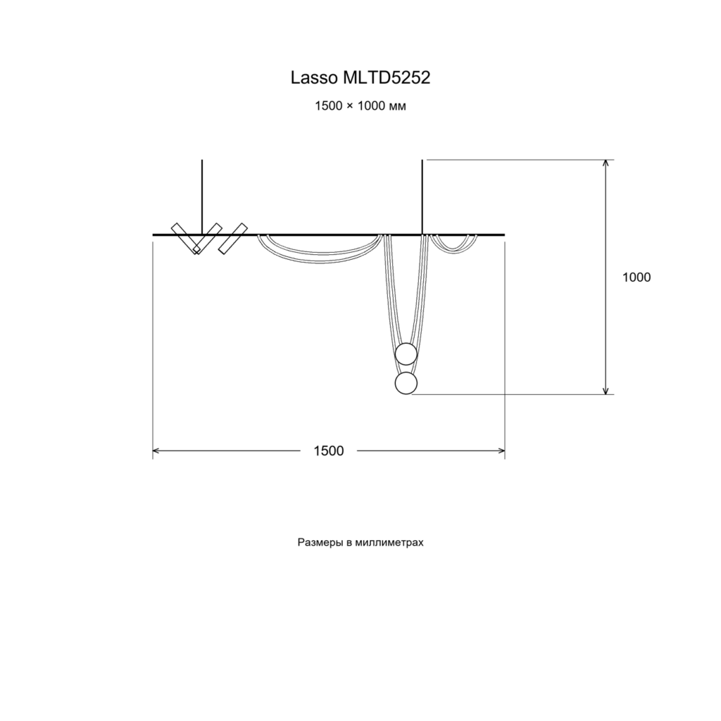 Lasso MLTD5252 — размерная схема 1500 × 1000 мм