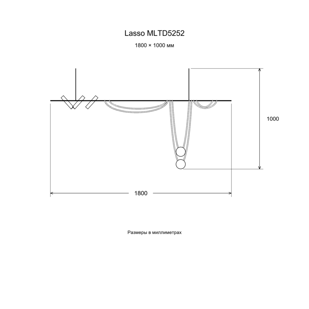 Lasso MLTD5252 — размерная схема 1800 × 1000 мм