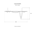 Lasso MLTD5252 — размерная схема 2000 × 1000 мм